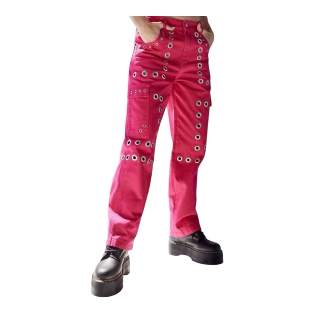 BDG Urban Outfitters Womens Maxo Grommet Cargo Jeans Size
28 Pink Denim Utility